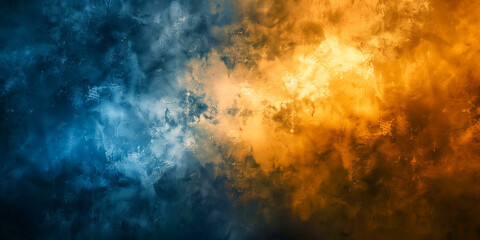 Obraz premium illustration of blue and yellow oil color background 