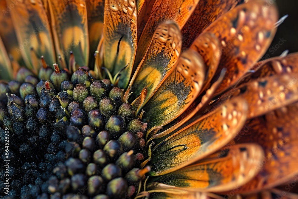 Aufkleber a close up of a flower with water droplets, macro details revealing intricate burst patterns