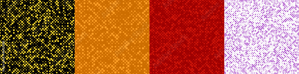 Poster abstract random halftone dot pattern set