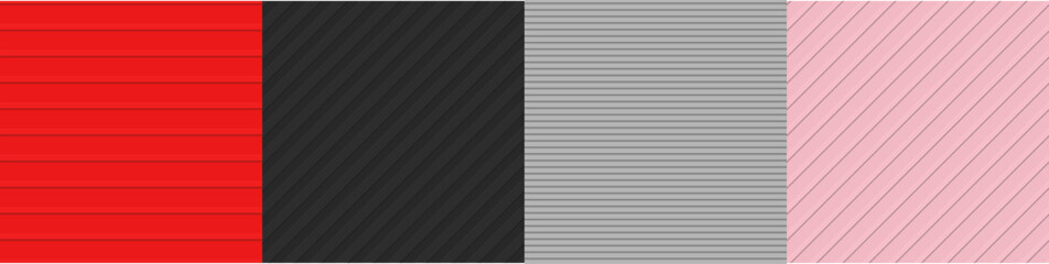 Seamless 3D stripe pattern set