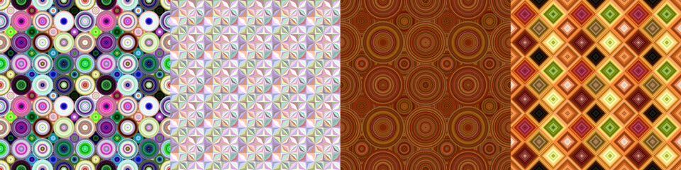 Seamless color geometric pattern set