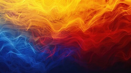 Fototapeta premium Abstract background yellow blue red color flow grainy wave dark noise texture cover header wallpaper design