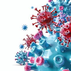 A conceptual depiction of immunology research, isolated with room for text on a clean background
