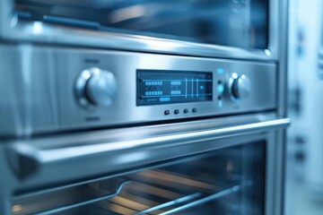 Obraz premium A conceptual image of a drying oven with digital controls, perfect for a scientific banner with ample copy space