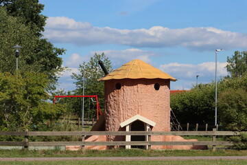 Sweden. Playground for children in the city of Linkoping. Ostergotland province.