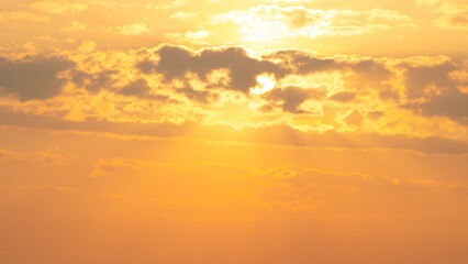 Sunrise, magnificent sunrise with its beautiful colors in winter Brazil, natural light, selective focus.