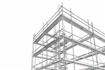A digital depiction of scaffolding structures, isolated with room for text on a clean background