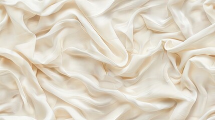Obraz premium A close-up shot of wrinkled cream-colored fabric, showing its texture and folds SEAMLESS PATTERN