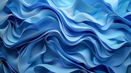 Fototapeta premium Abstract Minimalist Light Blue Flowing Smooth Wavy Lines Pattern, Elegant and Stylish Background