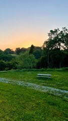 sunset and picnic at the park