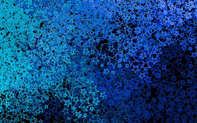 Dark BLUE vector pattern with christmas stars.