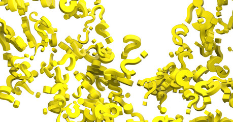 question icons, original 3d rendering;