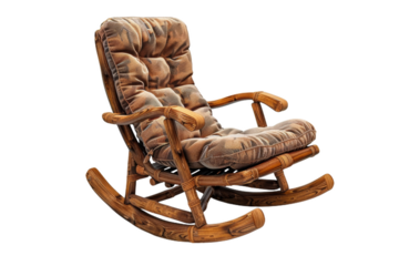Wooden Rocking Chair With Cushion