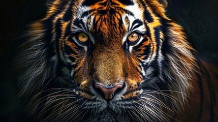 Vibrant and striking tiger graphic on a stylish t-shirt, showcasing the allure and power of the majestic beast.