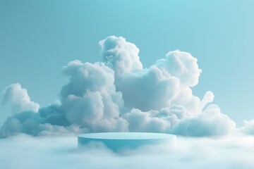 Cloud-filled Sky with Round Platform
