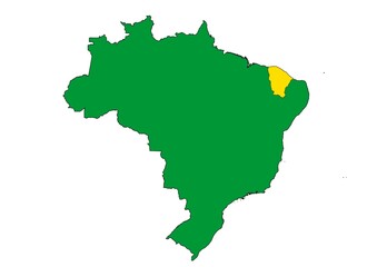 Obraz premium Ceará state location within Brazil