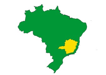 Fototapeta premium Minas Gerais state location within Brazil