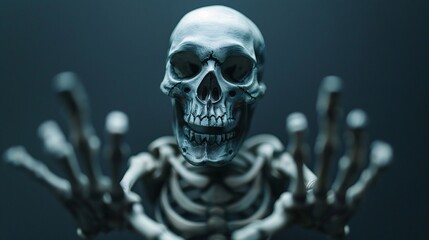 Human Skeleton with Reaching Hands
