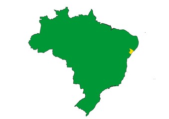 Obraz premium Sergipe state location within Brazil