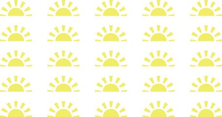 Yellow sunset icon background on white background