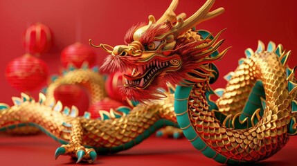 Fototapeta premium Dragon Statue Close Up