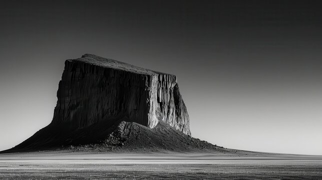Isolated inselberg outcrops rising from a flat landscape, with stark rock formations contrasting against the clear sky