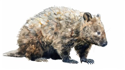 Obraz premium Furry animal on white background