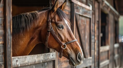 horse stall agriculture animal barn bar bay boarding brown building door equestrian farm gate harness head indoor interior light paddock ranch rural scene shack sport stable window wooden closeup.