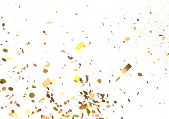 Glittering Spectacle: Captivating 3D Illustration of Glittery gold Confetti
