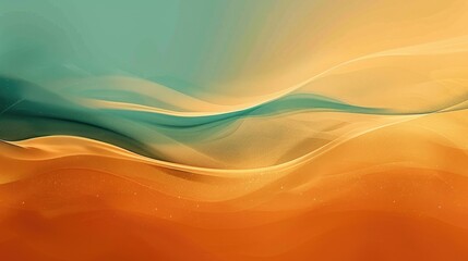 Orange teal blue green brown yellow bronze grainy background abstract colors wave banner design copy space