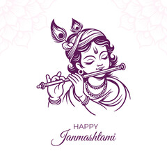 happy janmashtami hindu festival social media post vector design