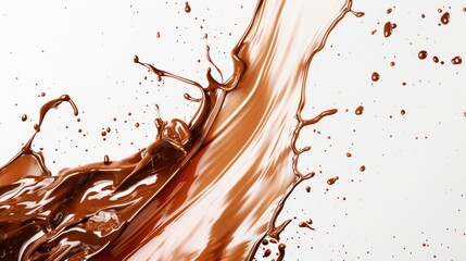 Hot chocolate stream isolated on white
