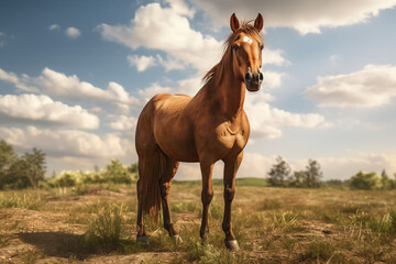 Horse in nature. Horse related topics. Animal world. Equestrian world.