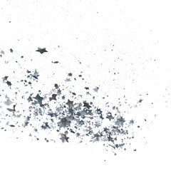 Stellar Christmas Drift: Radiant 3D Illustration Showcasing Descending Holiday Stars in Motion