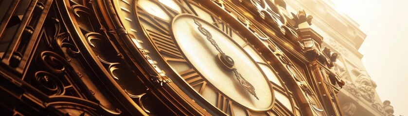 Naklejka premium Vintage clock tower with detailed architecture, sepia tones, nostalgic, realistic illustration
