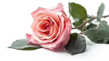 pink rose flower on white background  pink rose flower on white background