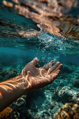 Hand Reaching for Water