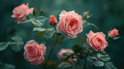 Obraz premium Pink roses isolated