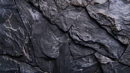 Black stone background, grey cement texture. Top view, flat lay
