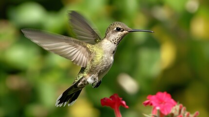 Calibri near a flower. Close-up shot of caliber