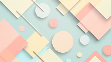 Wallpaper or background in pastel colors. Geometric figures. Abstractionism