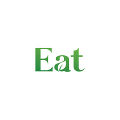 Vector eco organic EAT logo sign vector illustration