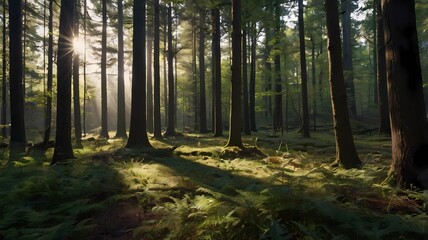 sunrise in the forest