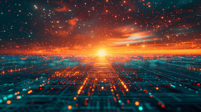 abstract data flow background simulating concept technology illustration high tec business
