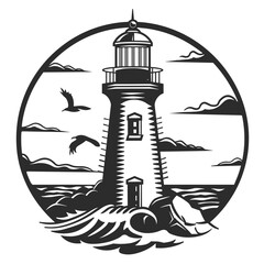 Nautical lighthouse sea navigation beacon