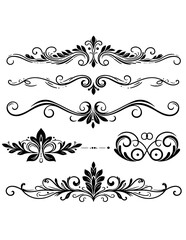 Set of Decorative vintage frames and borders set, photo frame with corner Thailand line floral for picture, Vector design decoration pattern style. calligraphic design. ornament decorate