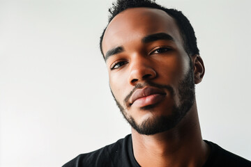 Fototapeta premium Thoughtful Portrait of Anglo-Mixed Man