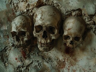 Skulls on wall