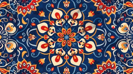 Elegant floral mandala with intricate patterns and colors