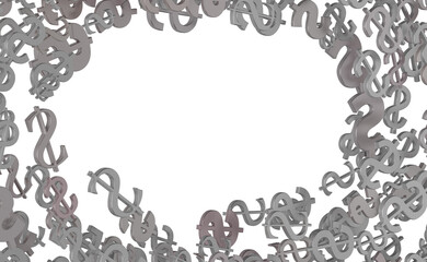 Dollar Signs Raining over Transparent Background